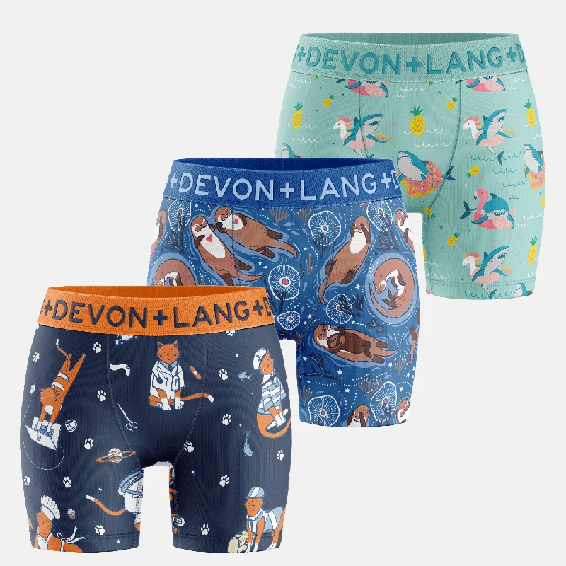 Bria Boxer Brief - Multi-Packs - Cats With Jobs/Otters/Party Shark