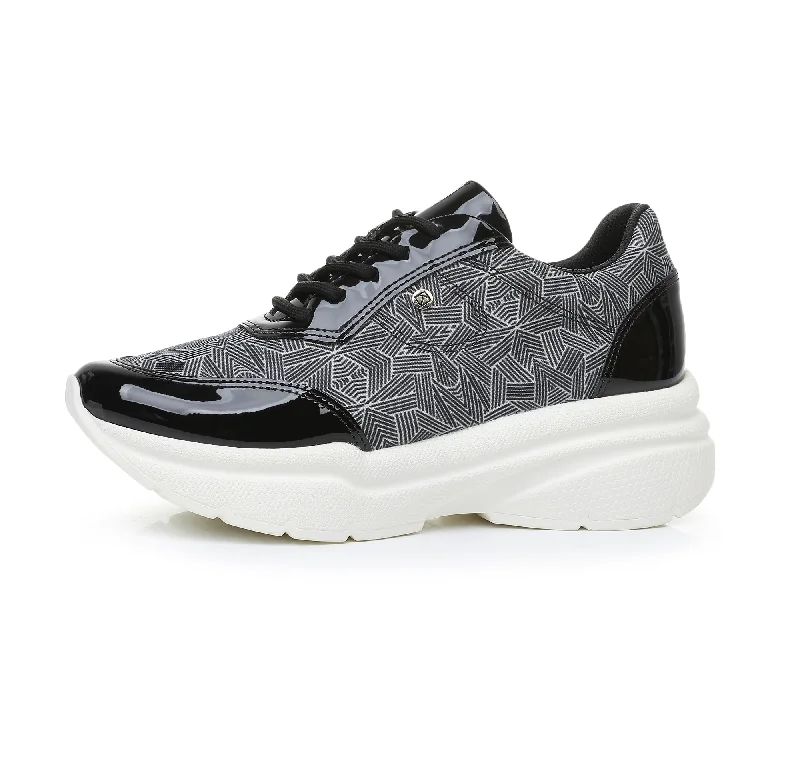 Urban Mod Must-Have: Lace-Up Sneakers - Black Pattern (781.002)