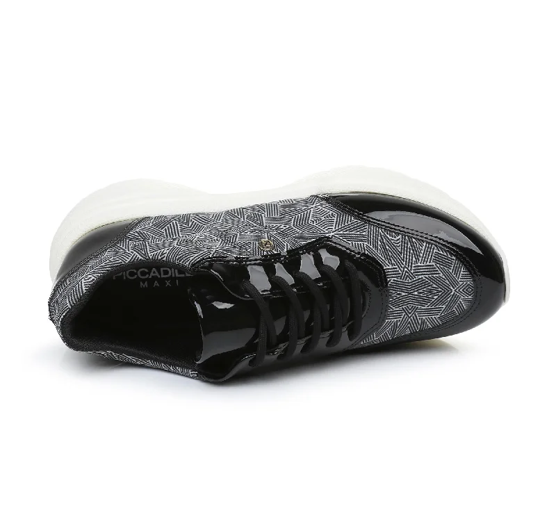 Urban Mod Must-Have: Lace-Up Sneakers - Black Pattern (781.002)