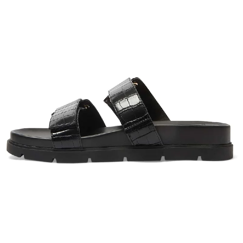 Calvin Slide in Black Croc