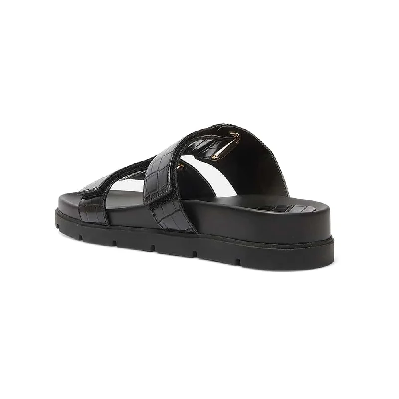 Calvin Slide in Black Croc