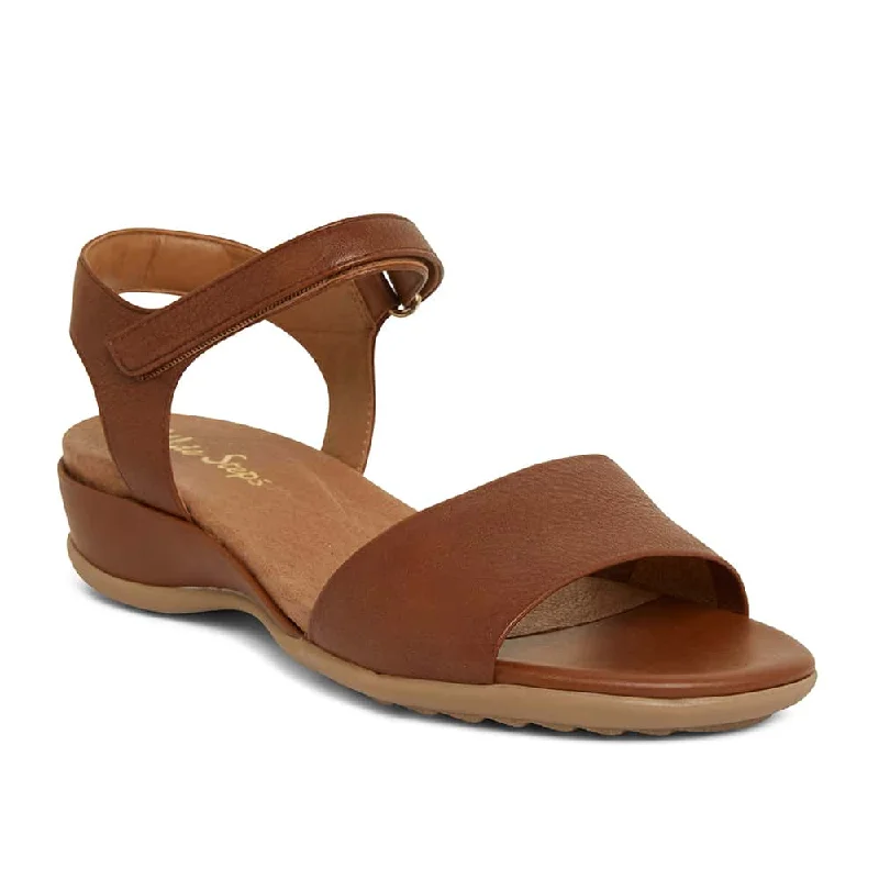 Camden Sandal in Mid Brown Leather