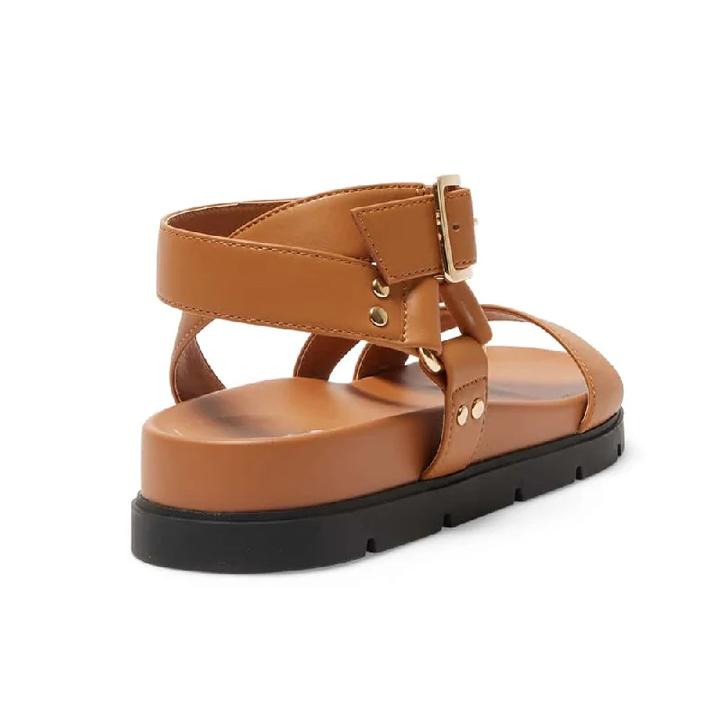 Cancun Sandal in Camel Smooth