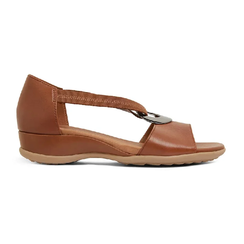 Caroline Sandal in Mid Brown Leather