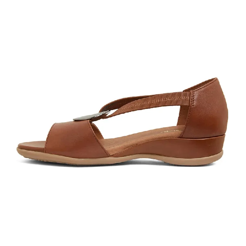 Caroline Sandal in Mid Brown Leather