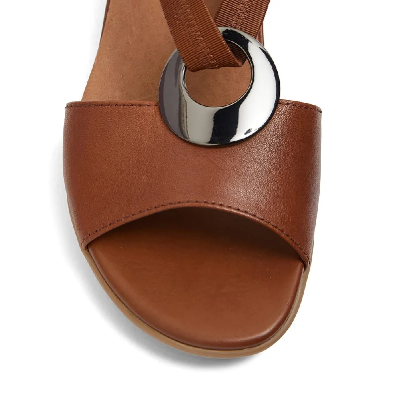 Caroline Sandal in Mid Brown Leather