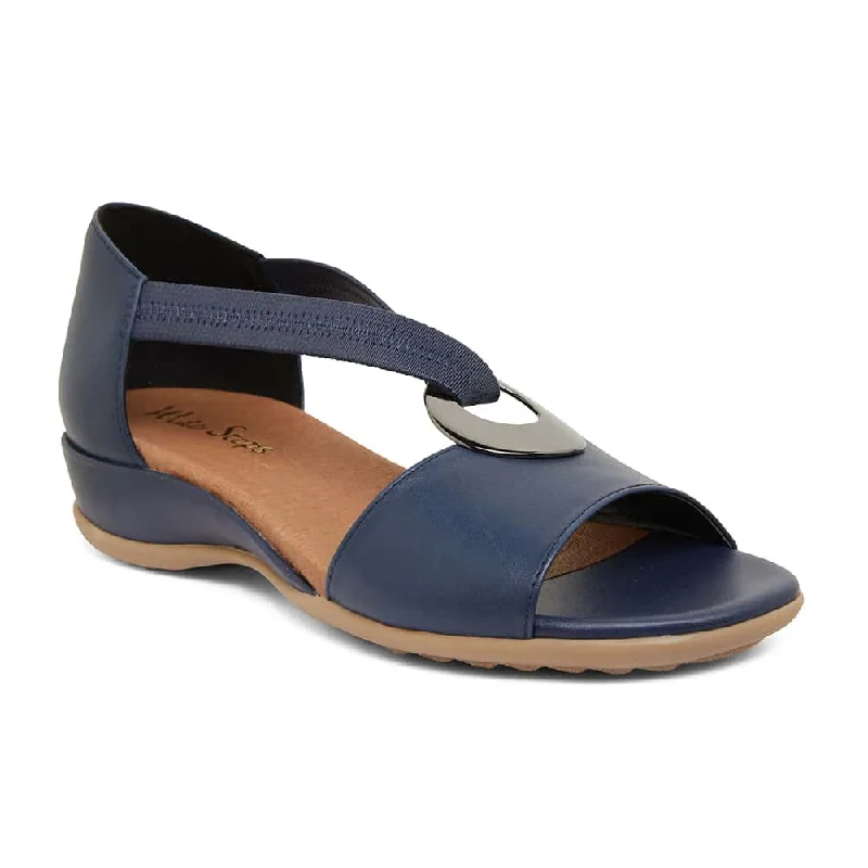 Caroline Sandal in Navy Leather