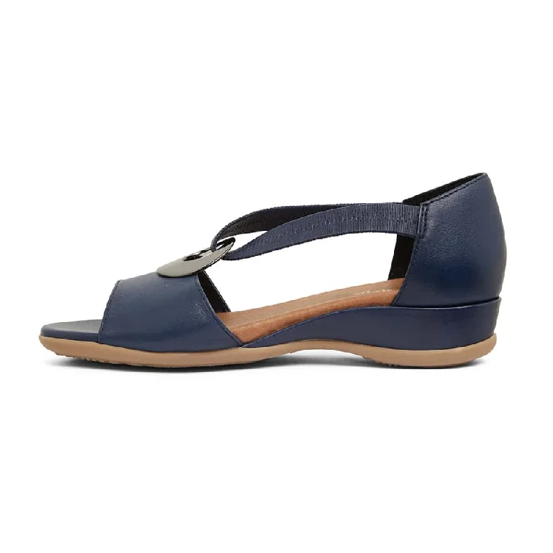 Caroline Sandal in Navy Leather