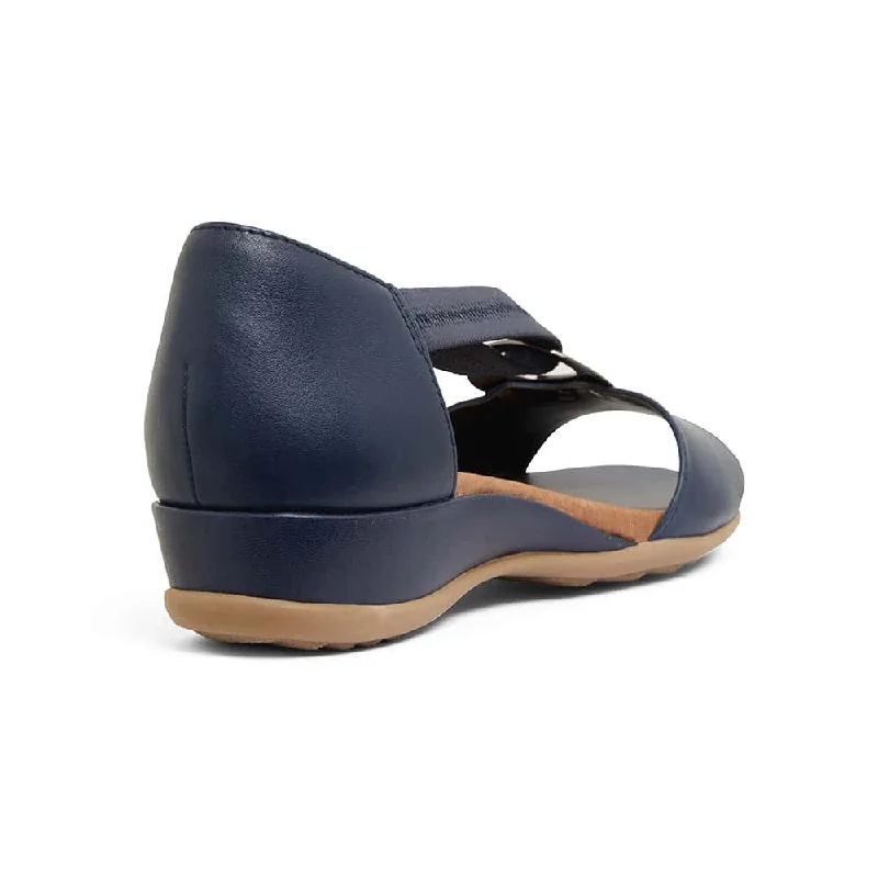 Caroline Sandal in Navy Leather