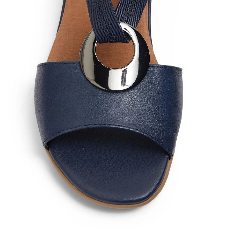 Caroline Sandal in Navy Leather