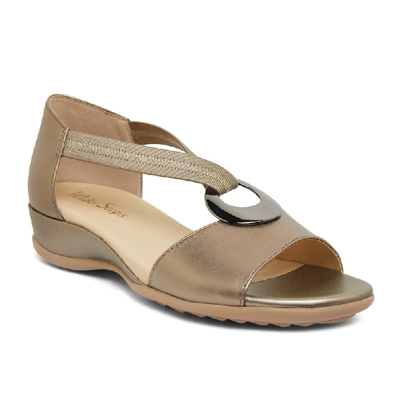 Caroline Sandal in Pewter Leather