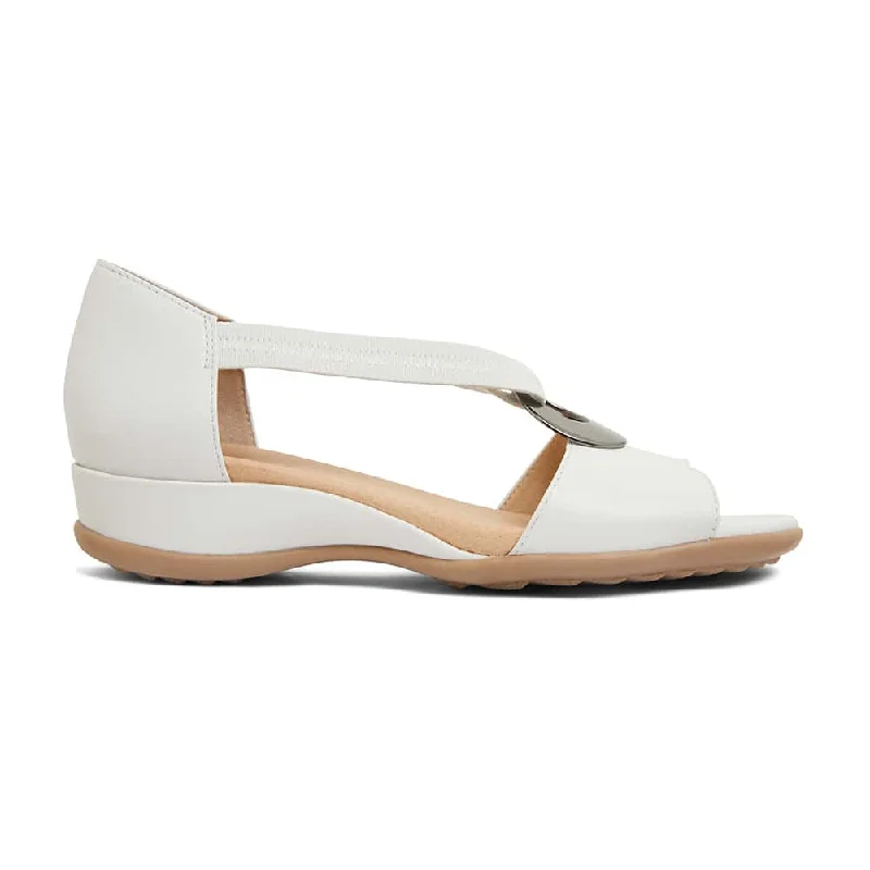 Caroline Sandal in White Leather