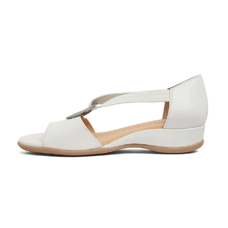 Caroline Sandal in White Leather