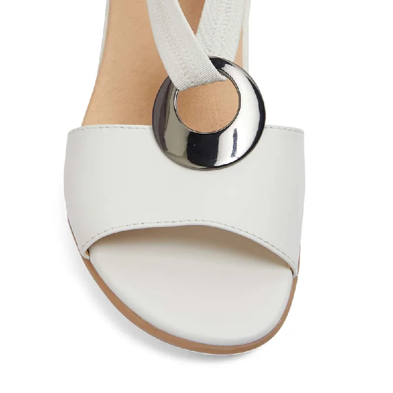 Caroline Sandal in White Leather