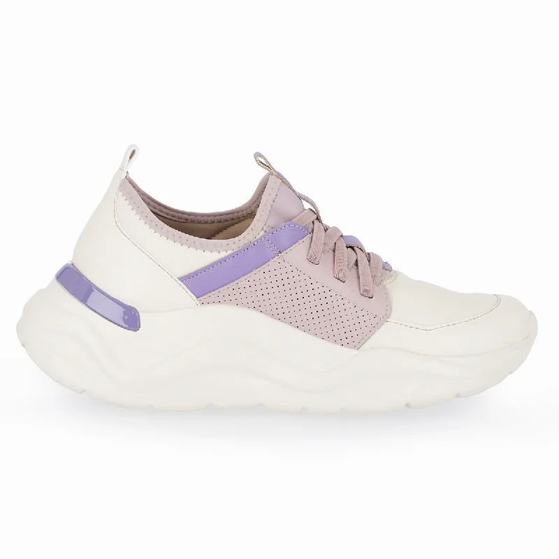 White & Lavender Sneakers for Women (939.003)