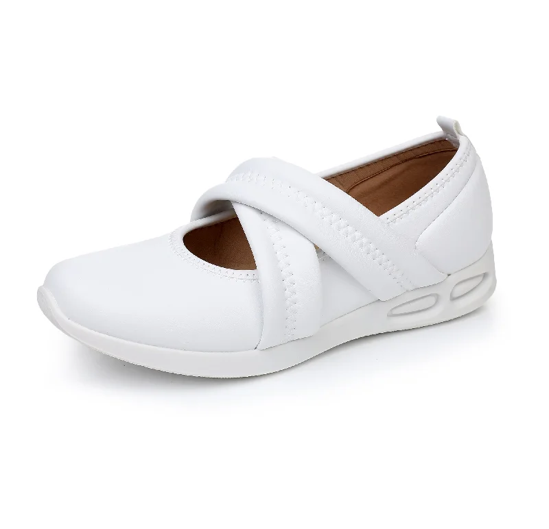 White Comfy Sneakers with Anti-Viral Footbed (998.003)