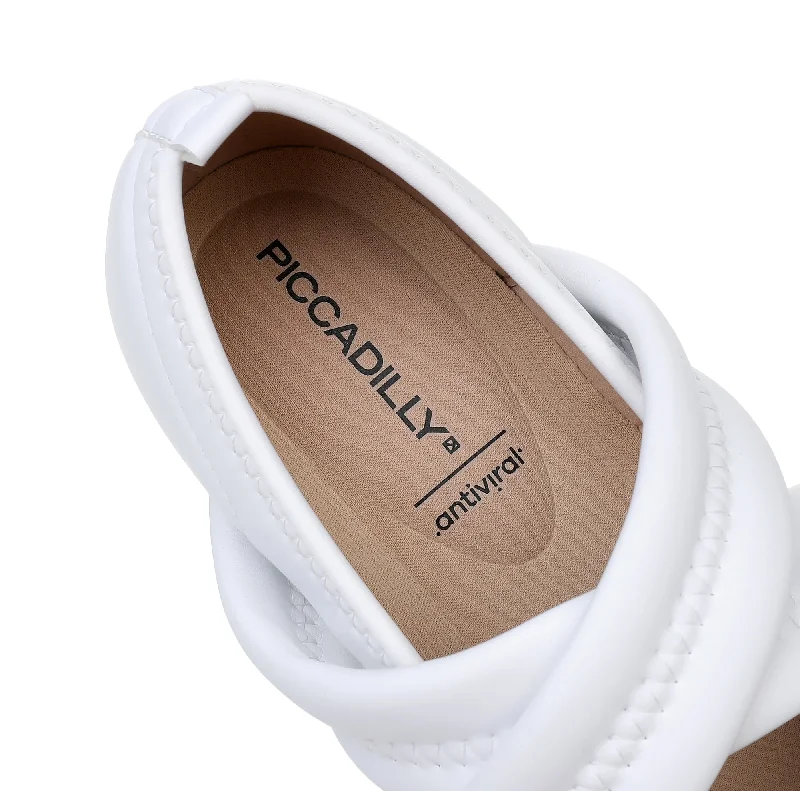 White Comfy Sneakers with Anti-Viral Footbed (998.003)