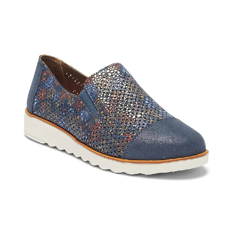 Davis Sneaker in Indigo Floral Leather