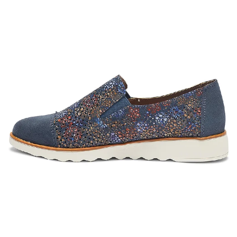 Davis Sneaker in Indigo Floral Leather