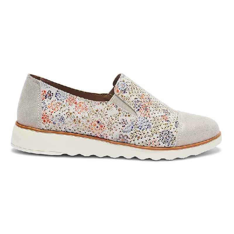 Davis Sneaker in Stone Floral Leather