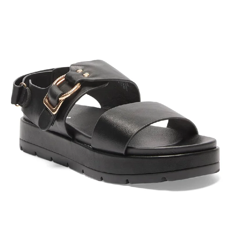 Felix Sandal in Black Smooth