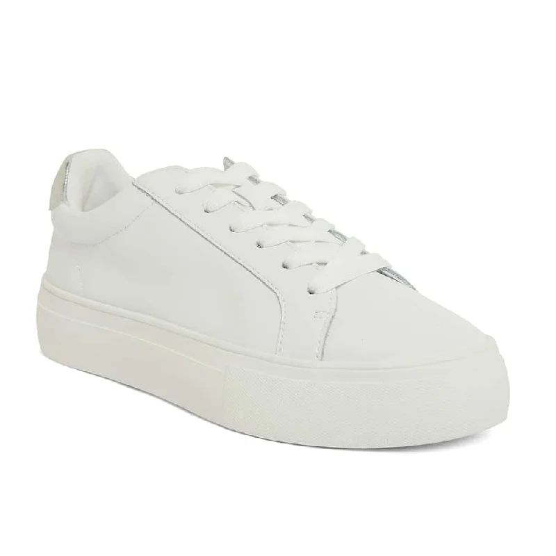 Frenzy Sneaker in White/silver Leather