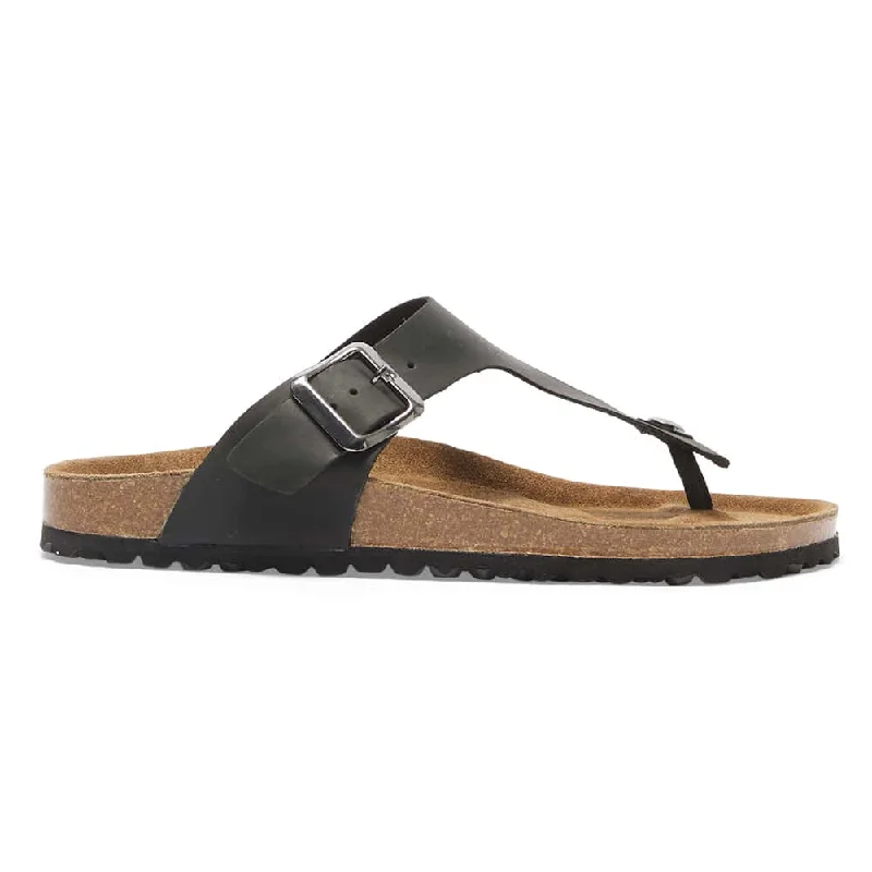 Fresno Sandal in Black Nubuck