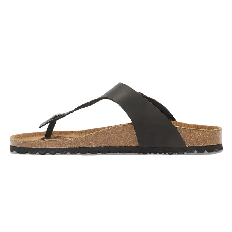 Fresno Sandal in Black Nubuck