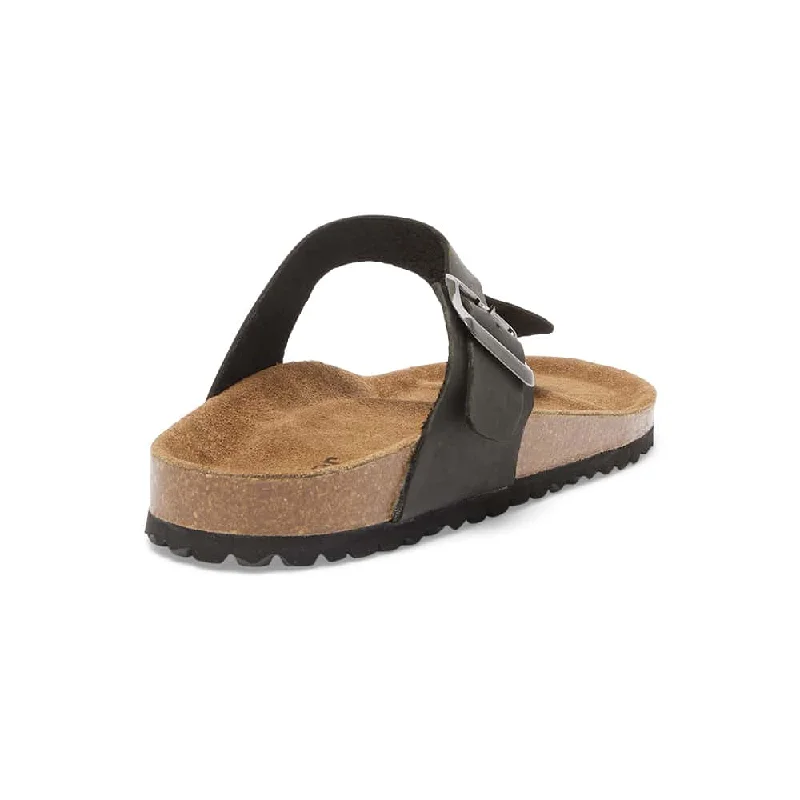 Fresno Sandal in Black Nubuck