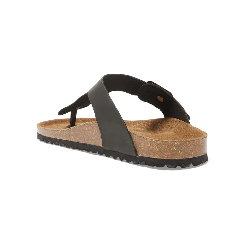 Fresno Sandal in Black Nubuck