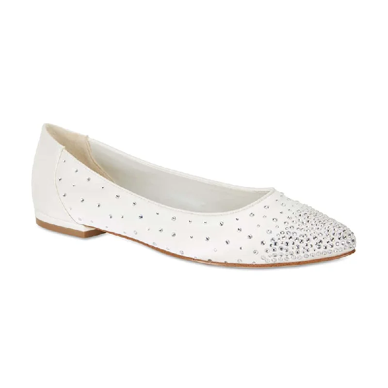 Glimmer Flat in Ivory Satin