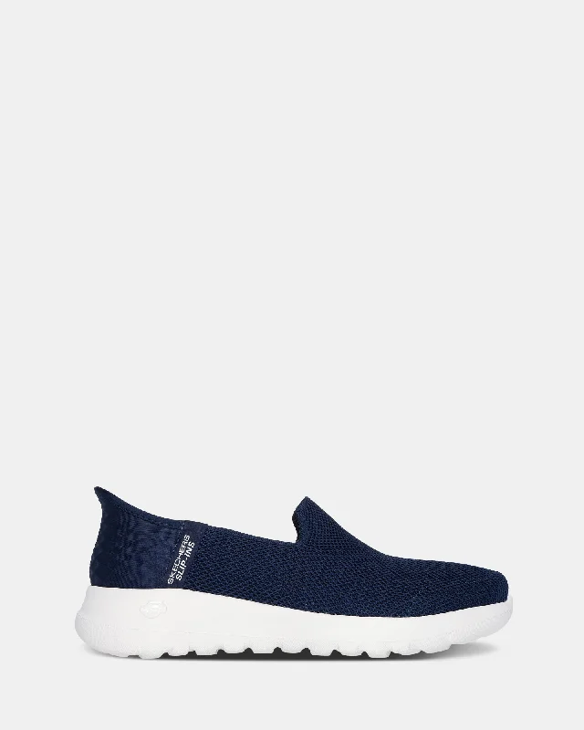 Go Walk Joy Slip In Navy/White