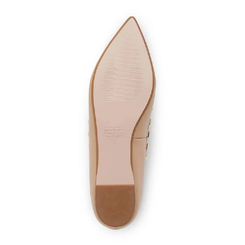 Iggy Flat in Nude Leather