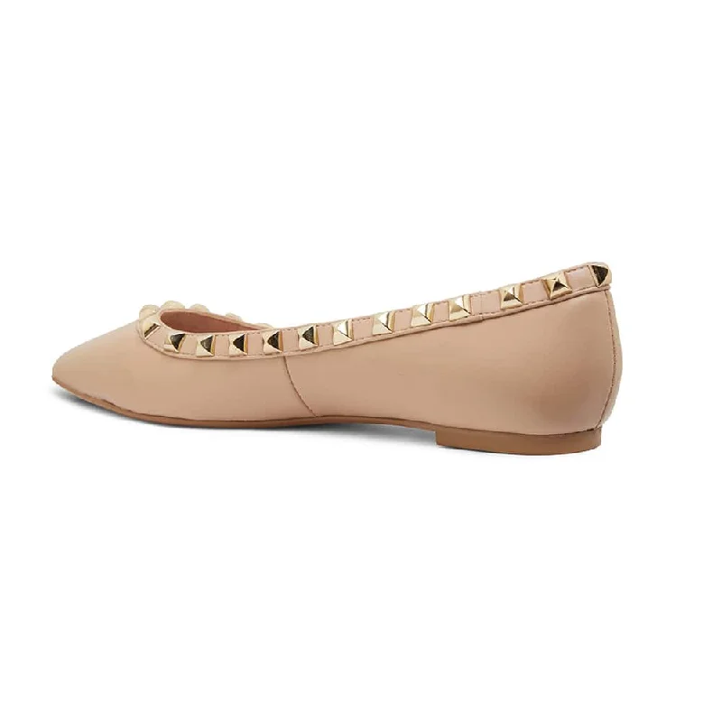 Iggy Flat in Nude Leather