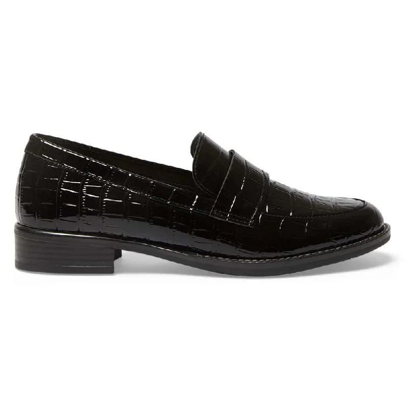 Infinity Loafer in Black Croc