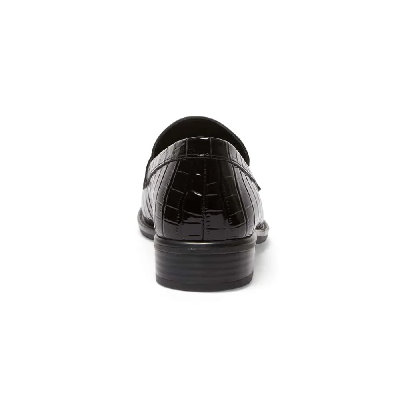 Infinity Loafer in Black Croc