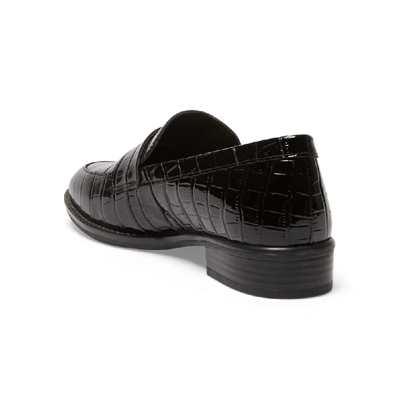 Infinity Loafer in Black Croc