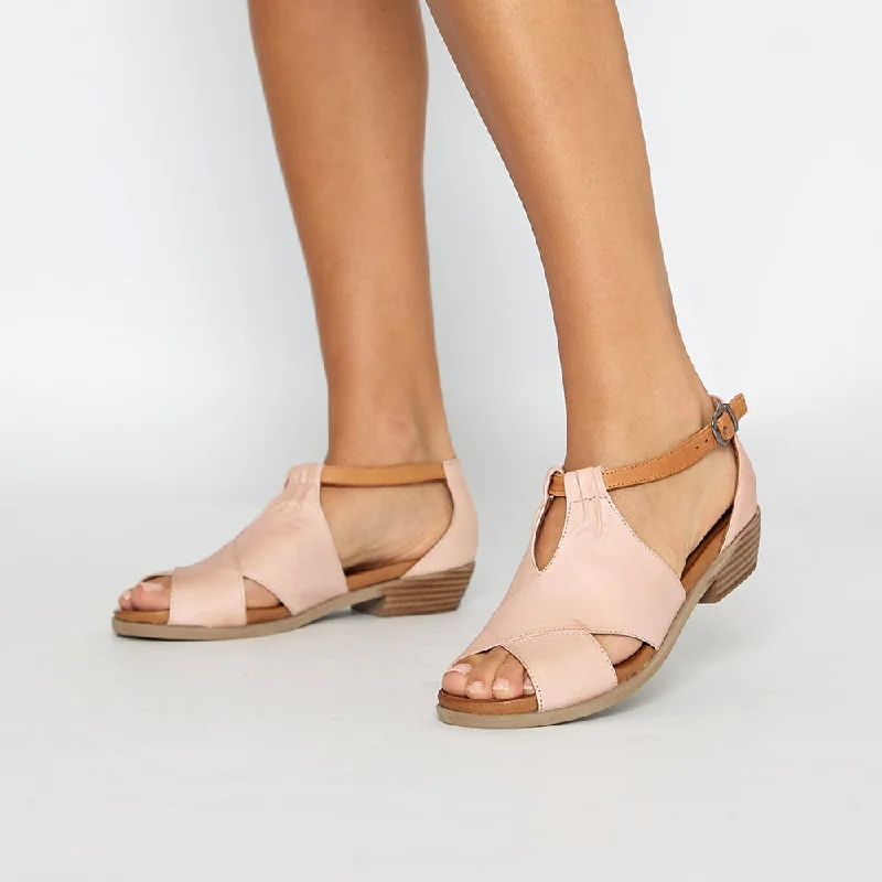 Laguna Sandal in Blush And Cognac Leather