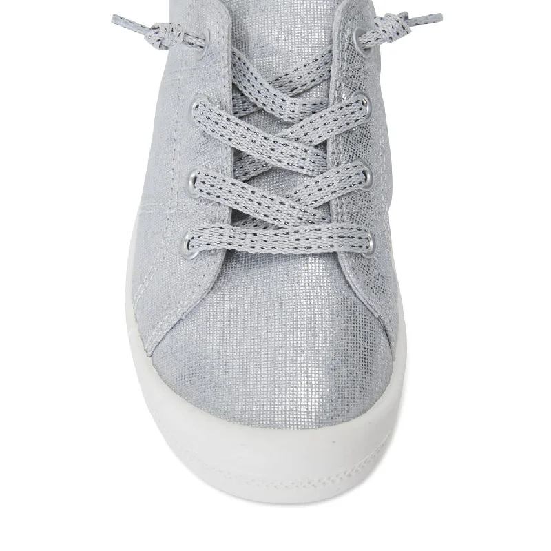 Link Sneaker in Silver Fabric