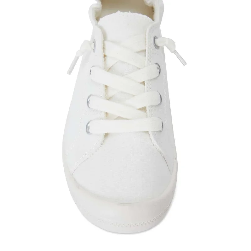 Link Sneaker in White Fabric