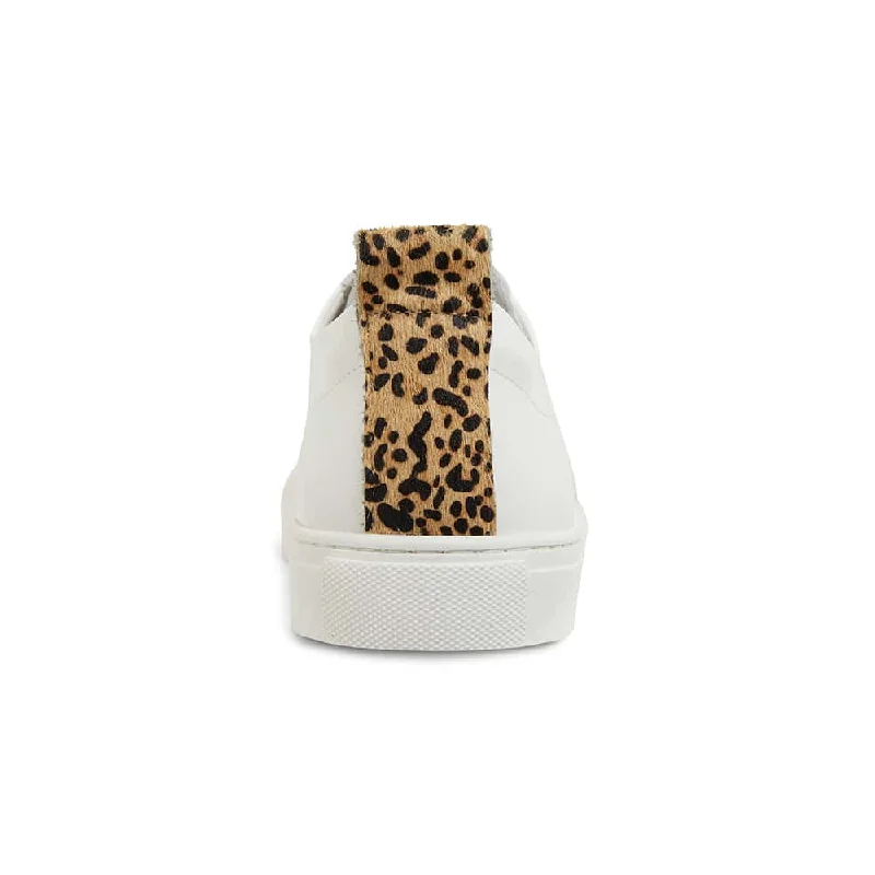 Love Sneaker in White And Animal Print Leather