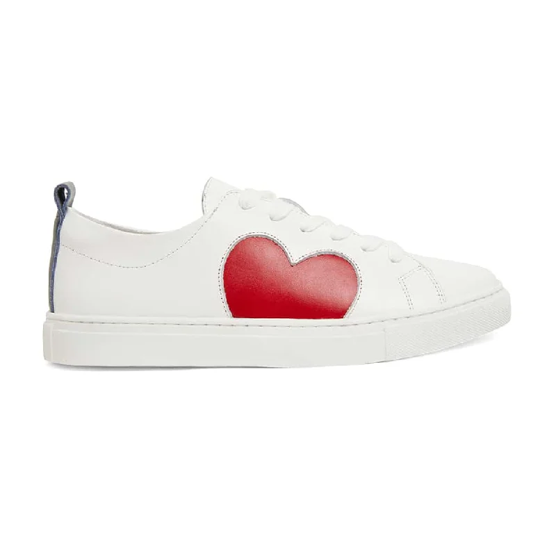 Love Sneaker in White And Red Leather