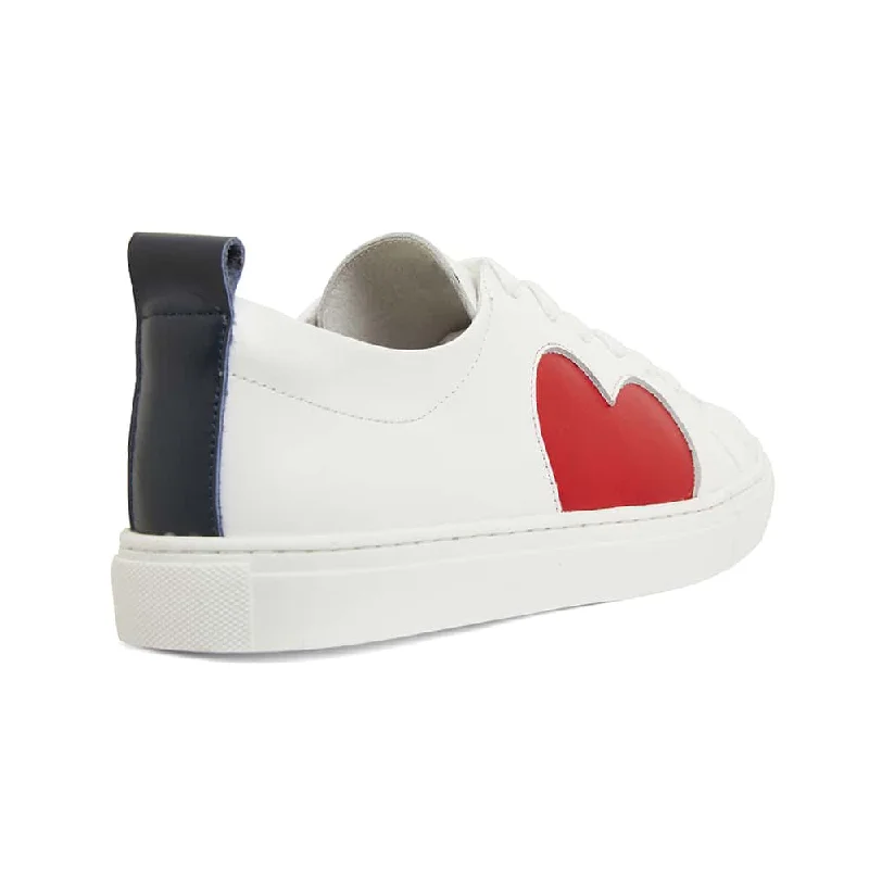 Love Sneaker in White And Red Leather