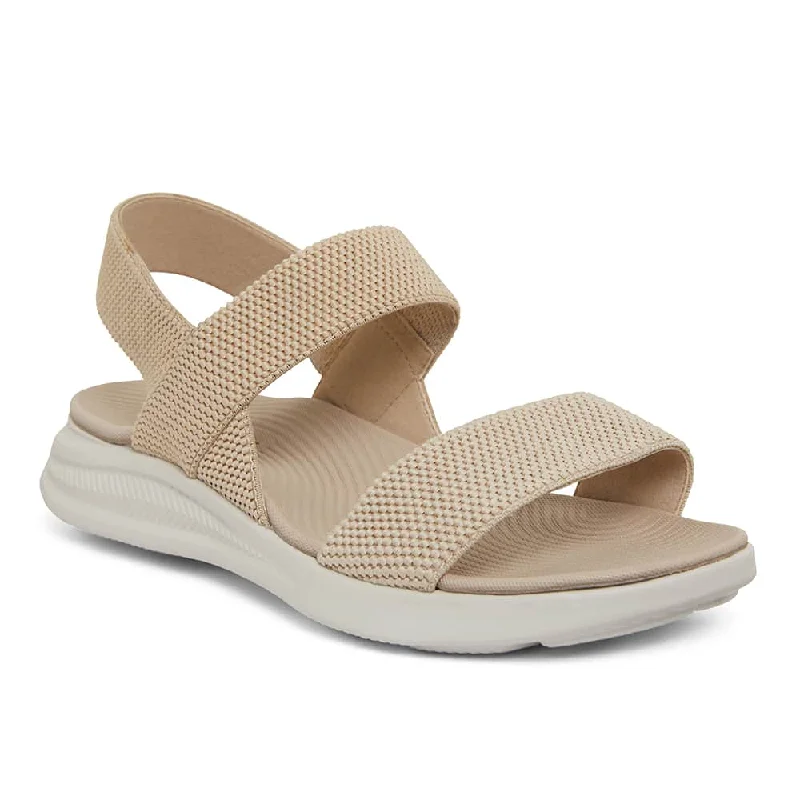 Mack Sandal in Beige Stretch