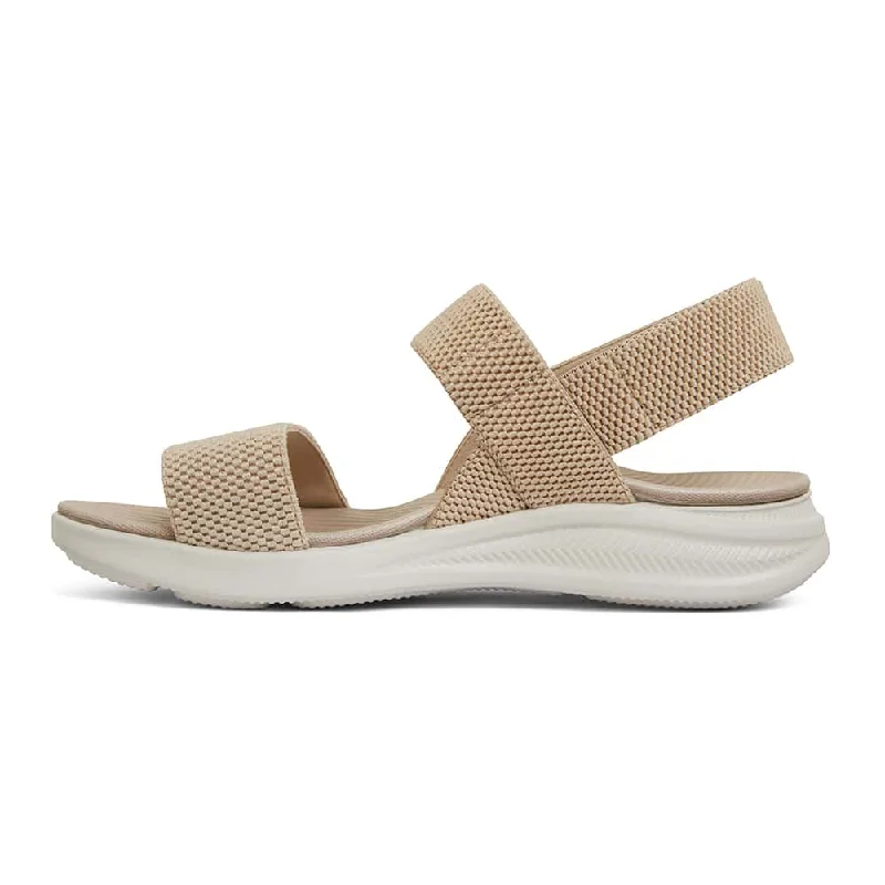 Mack Sandal in Beige Stretch