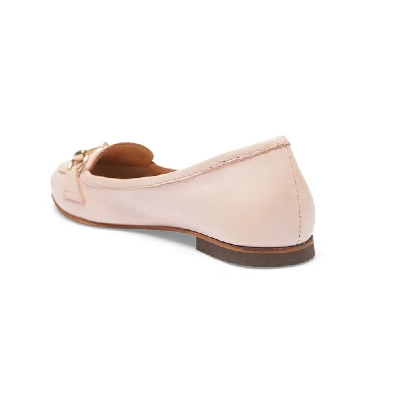 Madeline Flat in Blush Leather