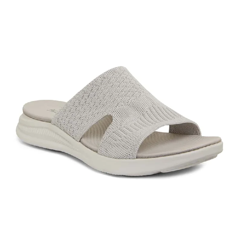 Madon Slide in Light Grey Stretch