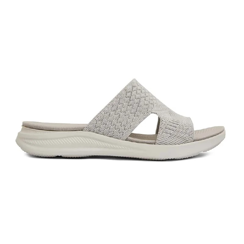 Madon Slide in Light Grey Stretch