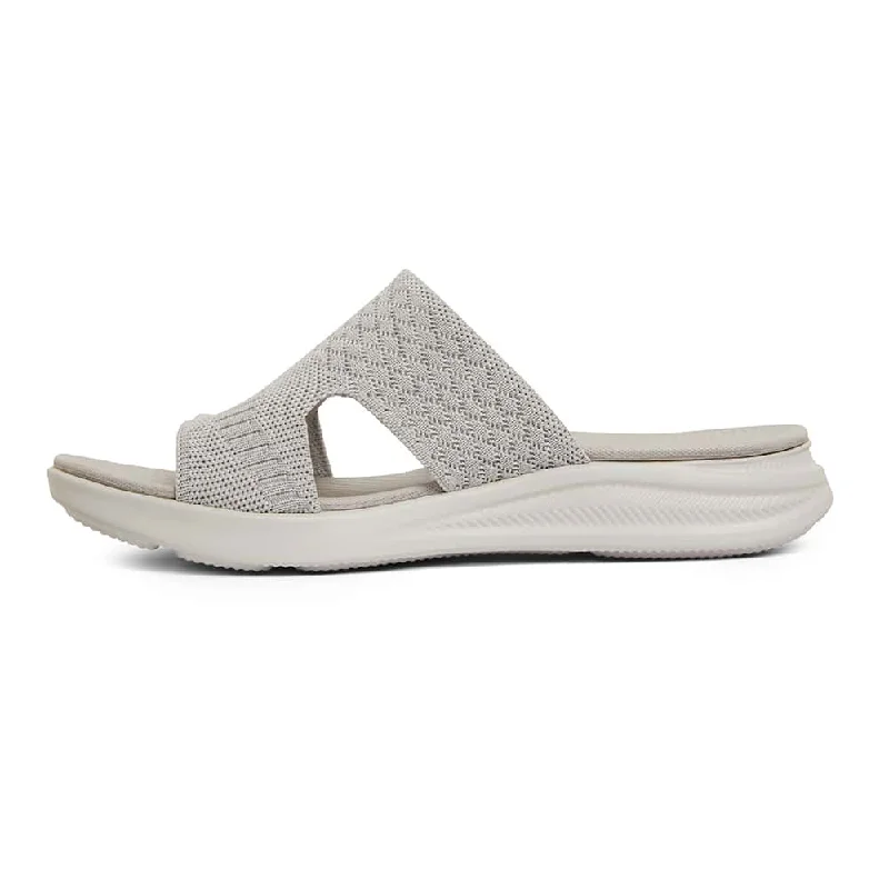 Madon Slide in Light Grey Stretch