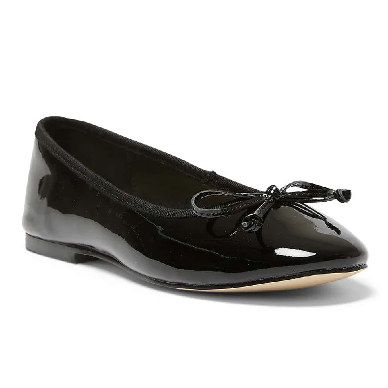 Mallory Flat in Black Patent